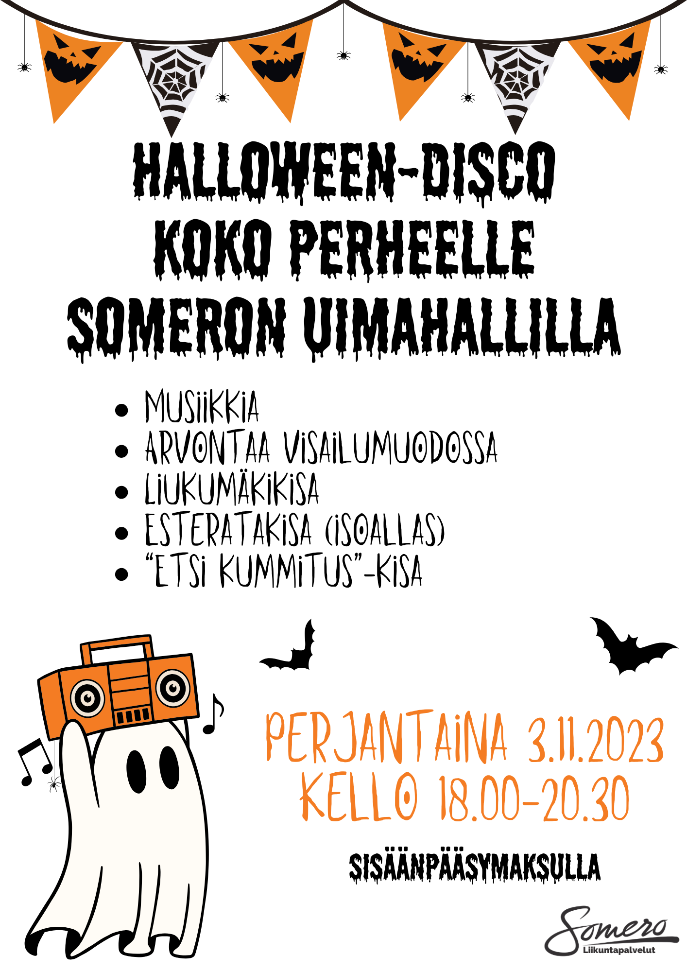 Halloween-disco Someron uimahallilla 3.11!